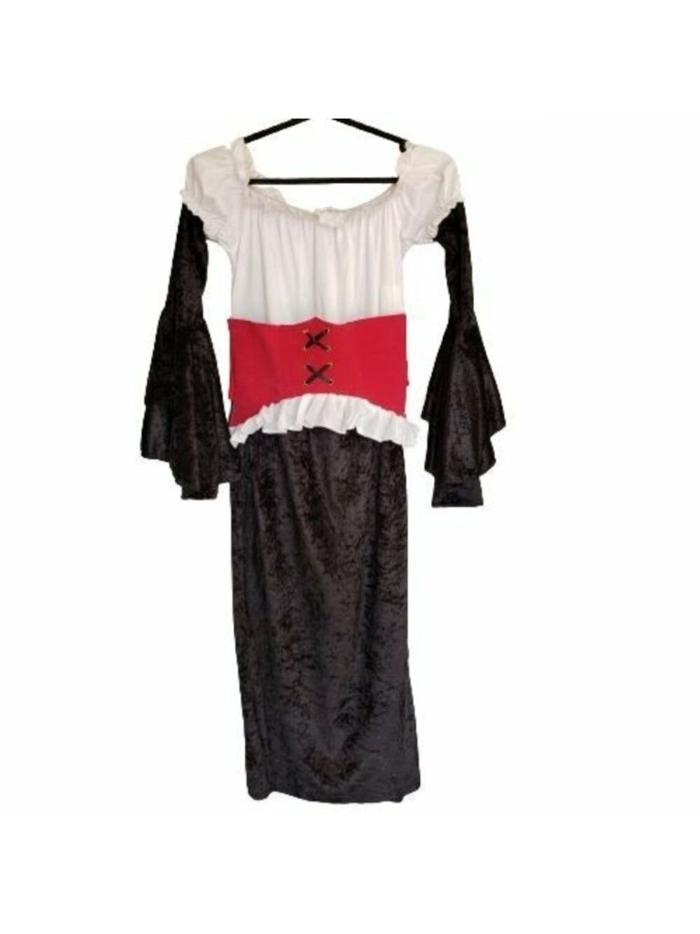 Pirate Girls Costume Dress Plus Size 10.5-12.5 Vampire Red Black Halloween